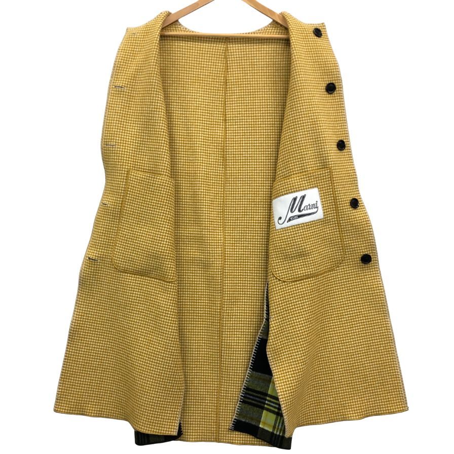 極美品◆マルニ ロングベスト リバーシブル ウール チェック マルチカラー レディース サイズ40 GLMA0050B0 MARNI 【AFA1】