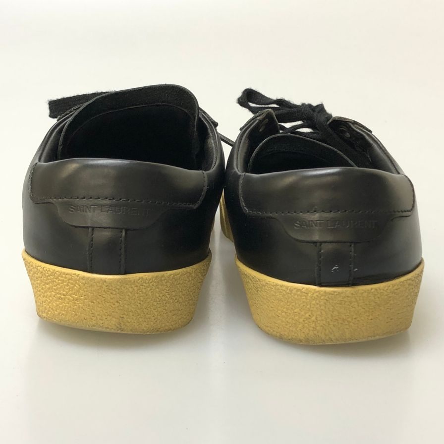 サンローラン レザースニーカー ガムソール 419195 ローカット ブラック 38 メンズ SAINT LAURENT 約23.5cm【AFC8】