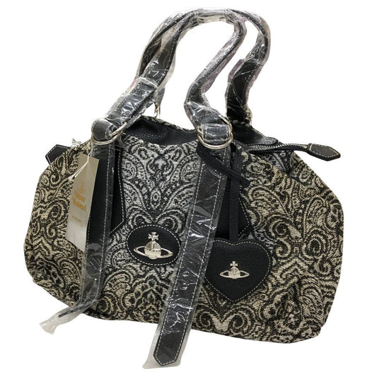ヴィヴィアンウエストウッド アクセサリー ハンドバッグ 総柄 ポリエステル オーブ ロゴ グレー Vivienne Westwood Accesory【AFE3】