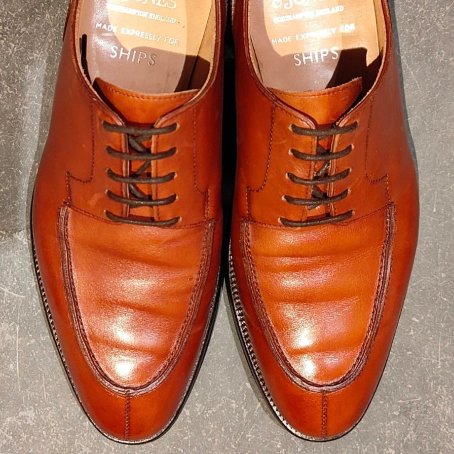 クロケット&ジョーンズ レザーシューズ シップス別注 Uチップ ニューポート ブラウン サイズUK6E CROCKETT & JONES  約24.5cm【LA】【中古】