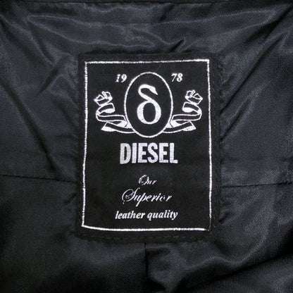 美品◆ディーゼル レザー ノースリーブ ワンピース 羊革 レディース サイズXS ブラック DISEL Dress and Impress 【AFB31】