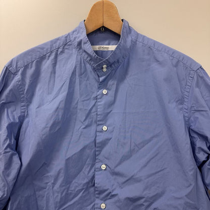 美品◆トキアリ TOKIARI ダブルボタンカラー 長袖シャツ 日本製 メンズ 2 ブルー 時在服飾設計 【AFB3】
