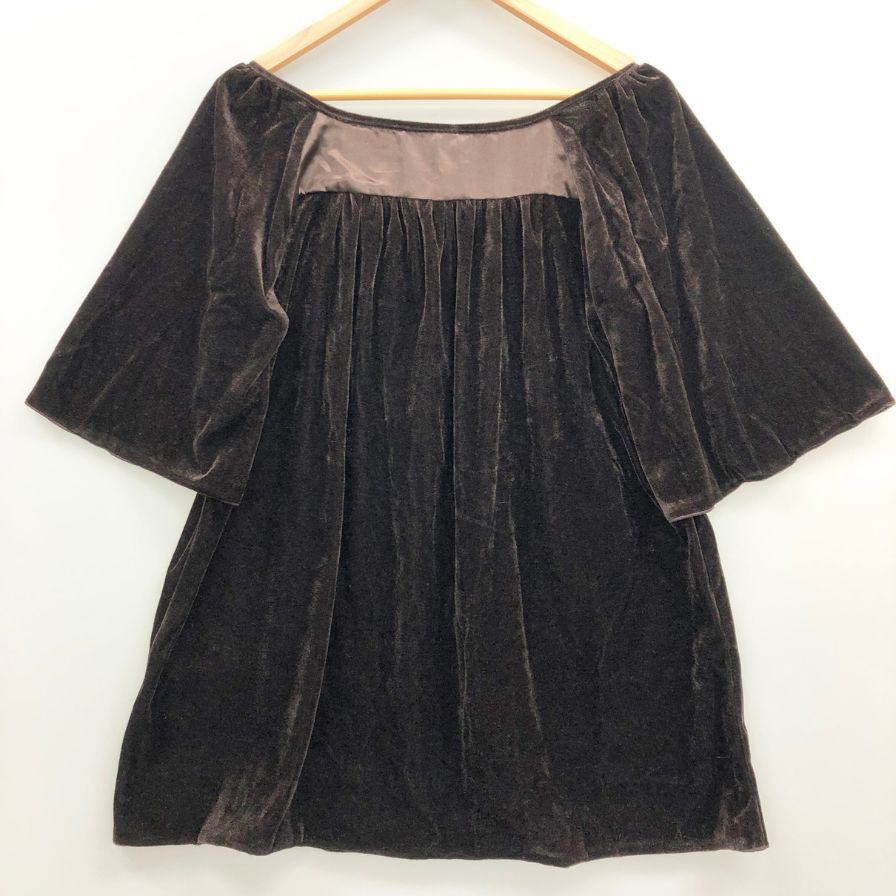 美品◆ミニョン シャツ レディース オフショル ブラウン サイズL Mignon 【AFB11】