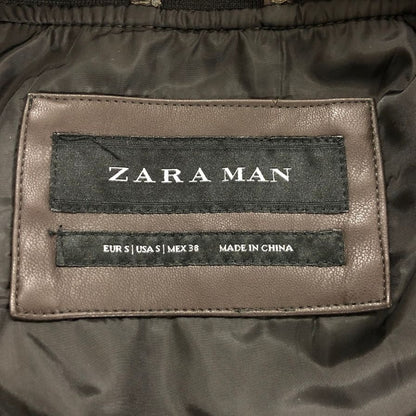 美品◆ザラ マン レザーブルゾン ダークブラウン メンズ サイズS ZARA MAN 【AFG1】