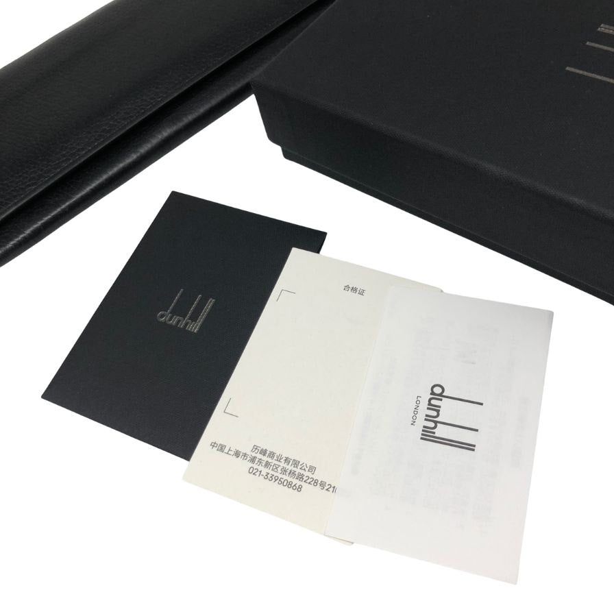 ダンヒル 長財布 二つ折り ブラック レザー シルバー金具 メンズ dunhill【AFI5】