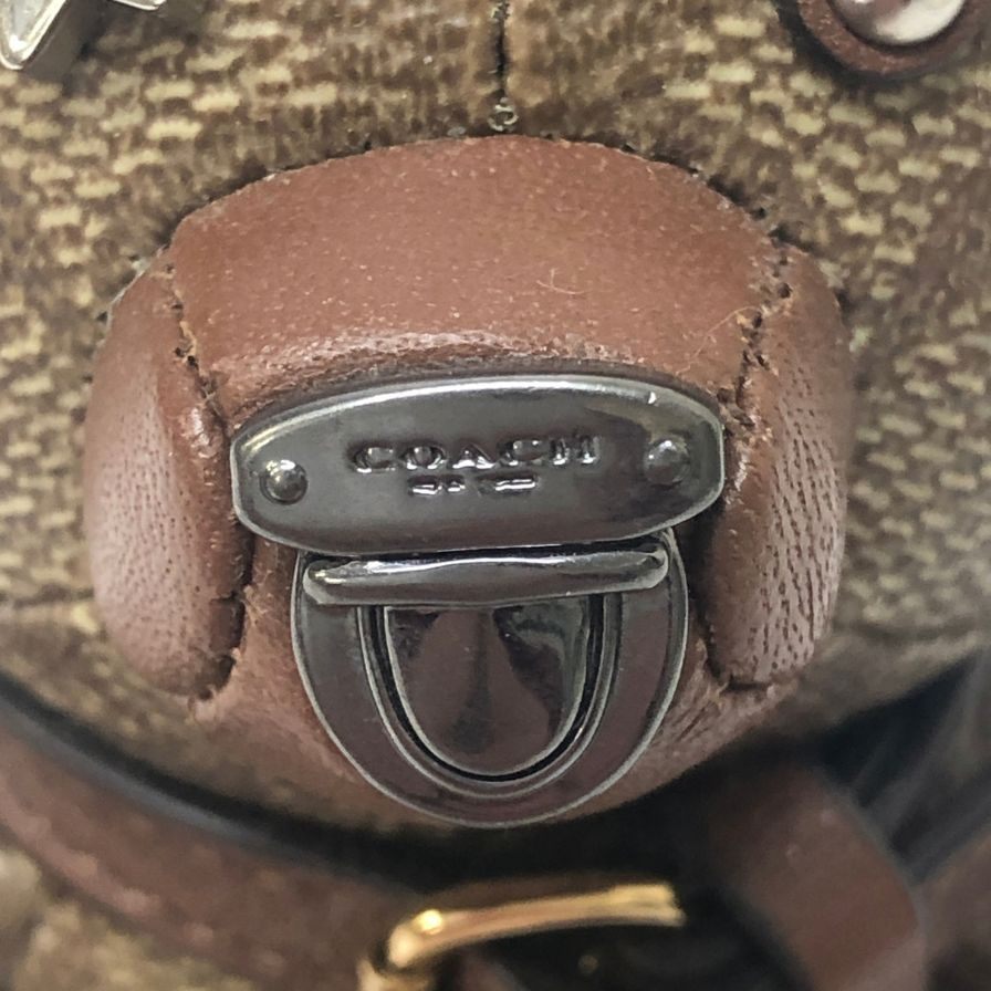 コーチ チャーム シグネチャー ベア バッグチャーム キーホルダー ブラウン系 COACH【AFI9】【中古】
