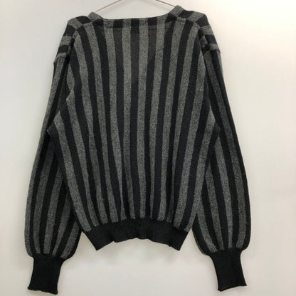 極美品◆アナトミカ ファニレママイヤー ストライプ柄 カーディガン アルパカ ブラック×グレー サイズ44 メンズ FANNI ANATOMICA LEMMERMAYER 【AFA17】