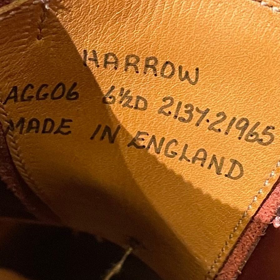 ガジアーノ&ガーリング レザーシューズ ハーロウ クォーターブローグ GG06ラスト メンズ サイズUK6.5D ブラウン GAZIANO&GIRLING HARROW ビジネスシューズ 約25.0cm【LA】【中古】