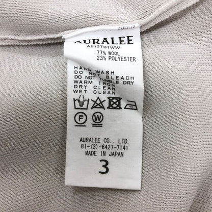 美品◆オーラリー ニット サマーニット Tシャツ 半袖 ウール ポリエステル グレー系 サイズ3 メンズ AURALEE 【AFB34】