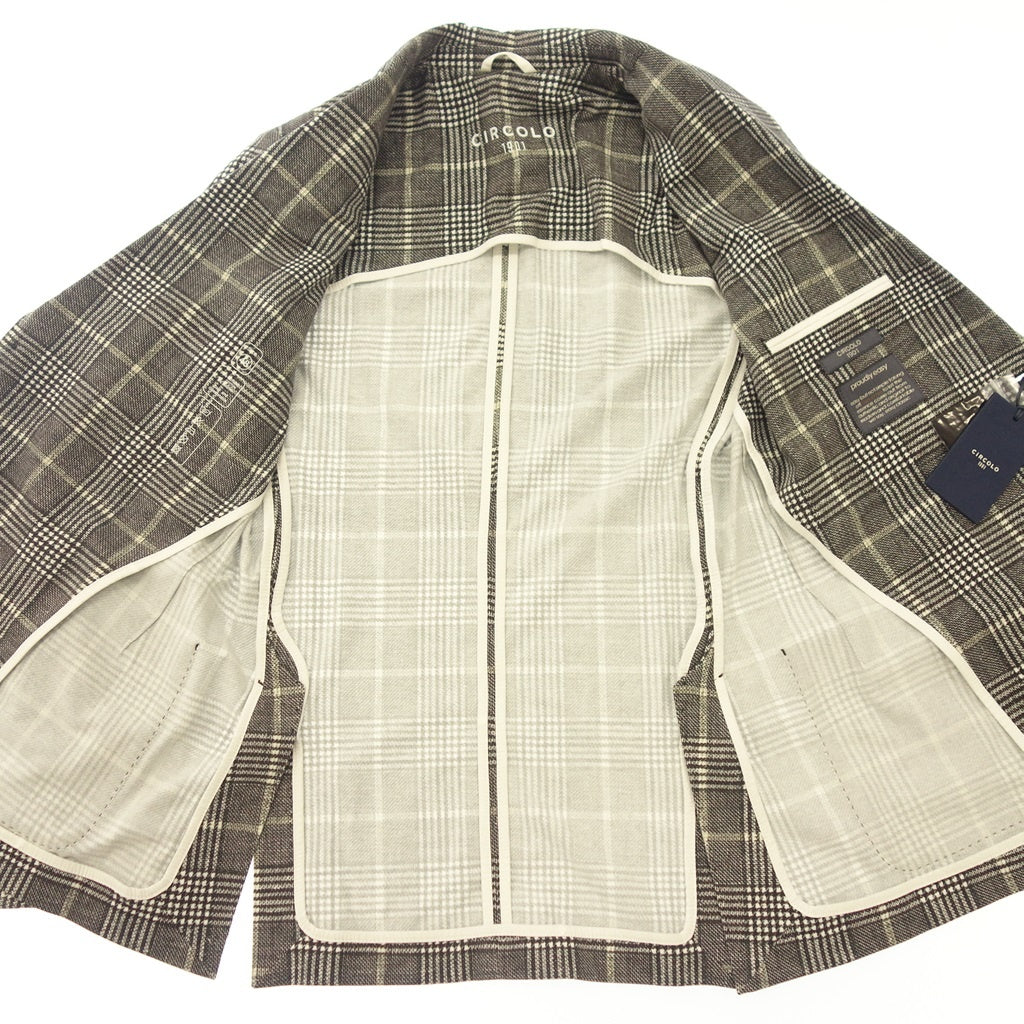 Good Condition◆CIRCOLO Jersey Jacket 1901 Plaid Pattern Men's Gray Size 48 CIRCOLO [AFB40] 