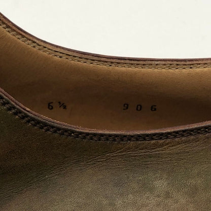 ベルルッティ レザーシューズ プレーントゥ シングルモンク カーフ パティーヌ メンズ グリーン系 サイズUK6.5 Berluti 約25.5cm【PTM4】