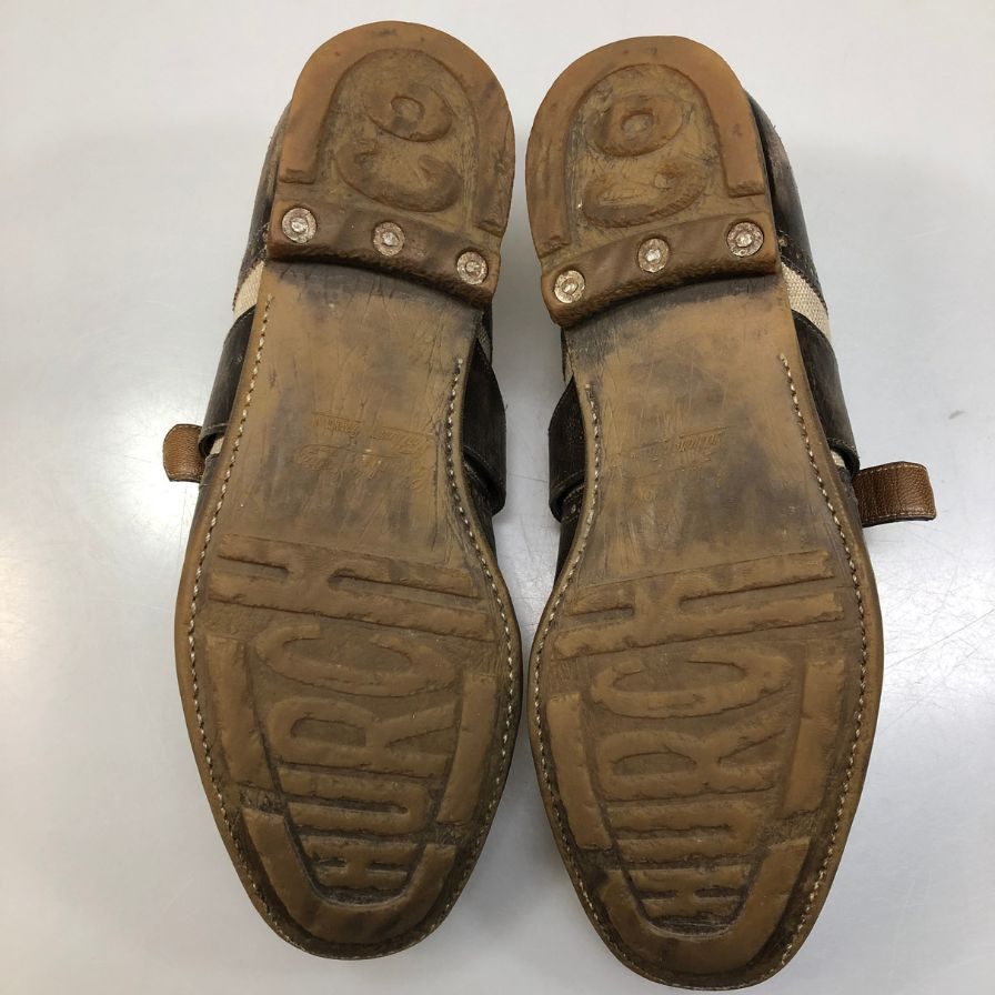 チャーチ シャンガイ  モンクストラップ ダメージ加工  メンズ ブラウン サイズ 6 1/2 Church's Shanghai ビジネスシューズ 約25.5cm【LA】【中古】