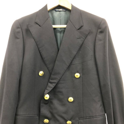 中古◆ポロ バイ ラルフローレン 金ボタンダブルブレザー サイドベンツ 日本製 オンワード樫山 メンズ サイズA5 ネイビー Polo by Ralph Lauren 【AFA10:】