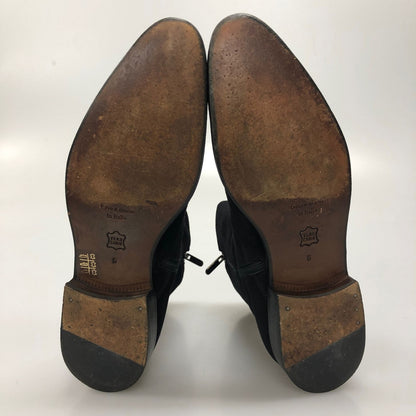 ユナイテッドアローズ ジップアップブーツ スエード ブラック サイズ6 UNITED ARROWS 約24.5cm【AFD5】