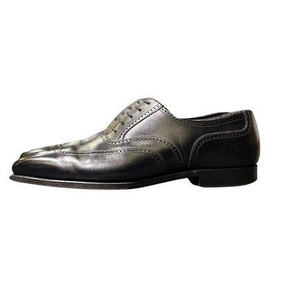 クロケット&ジョーンズ レザーシューズ レッドヒル ウイングチップ カーフ ブラック メンズ サイズUK7E CROCKETT&JONES REDHILL ビジネスシューズ 約26.0cm【LA】【中古】