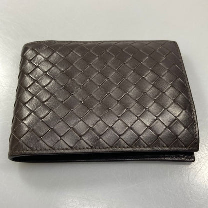 ボッテガヴェネタ イントレチャート 二つ折り財布 レザー ブラウン系 メンズ BOTTEGA VENETA【AFI9】