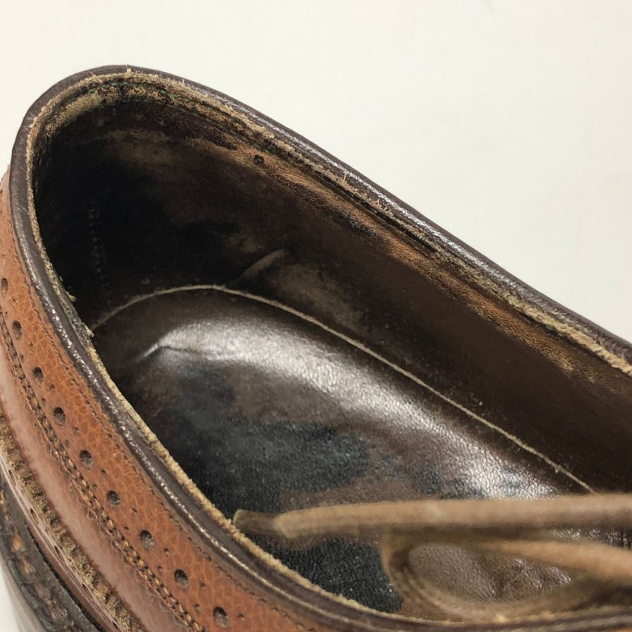 フローシャイム レザーシューズ ウイングチップ グレインレザー ブラウン メンズ サイズUS8.5C FLORSHEIM 約26.5cm【AFC6】