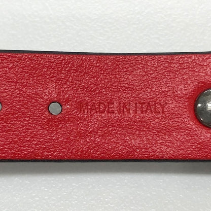 クリスチャンルブタン レザーブレスレット スタッズ ブラック×レッド レディース Christian Louboutin