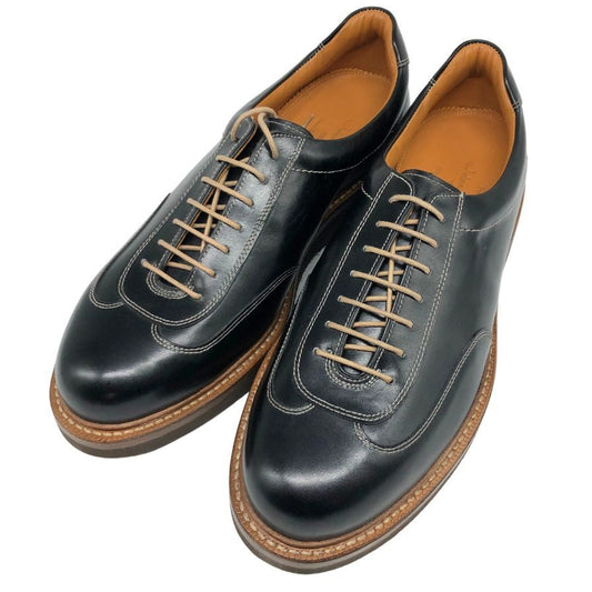 ジャランスリウァヤ レザースニーカー インテリジェンス シューズ 210306 カーフ ブラック サイズ8 メンズ Jalan Sriwijaya Intelligence Shoes 約26.5cm【AFD15-2】