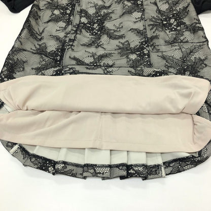 新品同様◆アナザーエディション ワンピース ドレス レース 刺繍 あしらい ブラック レディース サイズ2 Another Edition 【AFB51】