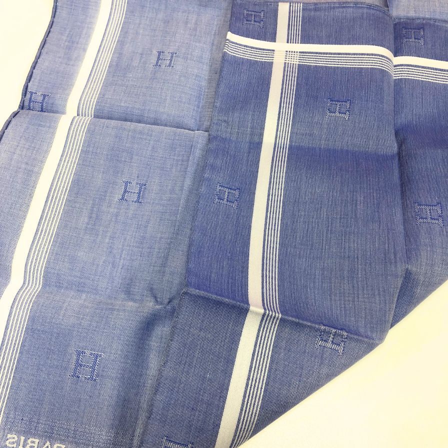 エルメス ハンカチ コットン100% ブルー系 レディース HERMES