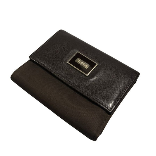 マックス マーラ 三つ折り財布 レザー×ナイロン ブラウン レディース MAX MARA【AFI11】