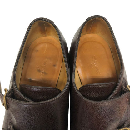 ジョンロブ ウィリアム ダブルモンク グレインレザー ブラウン UK8.5E メンズ JOHN LOBB 約27.0cm【PTM1】