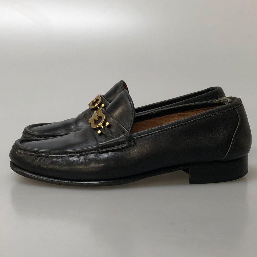 サルヴァトーレフェラガモ ガンチーニ ビットローファー メンズ サイズ8EE ブラック Salvatore Ferragamo Gancini 約26.0cm【PTM4】