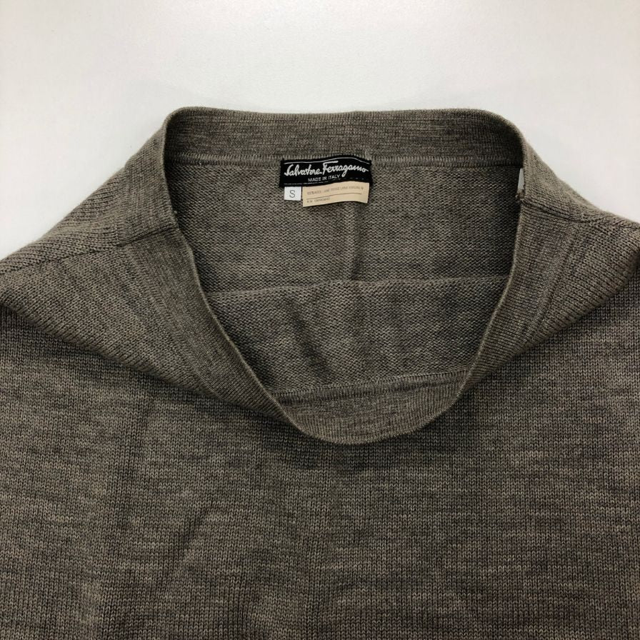 サルヴァトーレ フェラガモ スカート ラナウール100% Sサイズ グレージュ ヴィンテージ Salvatore Ferragamo【AFB18】