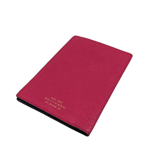 スマイソン パスポートケース レザー ピンク×ネイビー レディース SMYTHSON【AFI12】【中古】