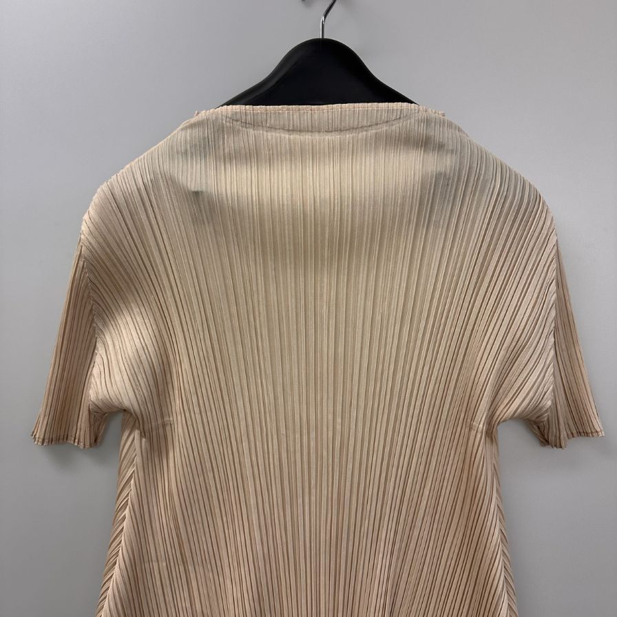 美品◆プリーツプリーズ ワンピース PP53JT112 ポリエステル レディース ベージュ サイズ3  PLEATS PLEASE ISSEY MIYAKE 【AFB5】