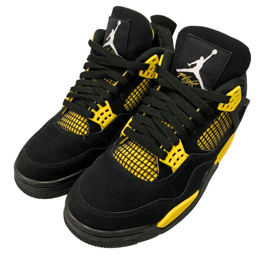 ナイキ エアジョーダン4 レトロ サンダー メンズ ブラック×イエロー サイズ26.5㎝ DH6927-017 NIKE AIR JORDAN 4 RETRO THUNDER 約26.5cm【AFD12】
