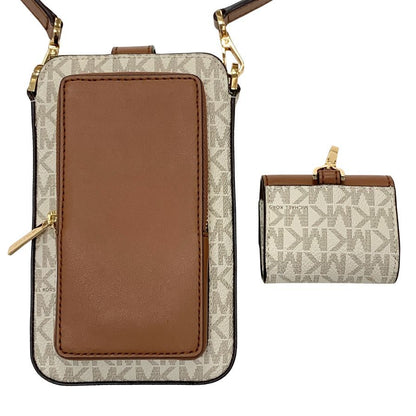 マイケルコース ショルダーバッグ フォーンポシェット JET SET ITEM レザー シグネチャー ホワイト レディース MICHAEL KORS【AFE6】