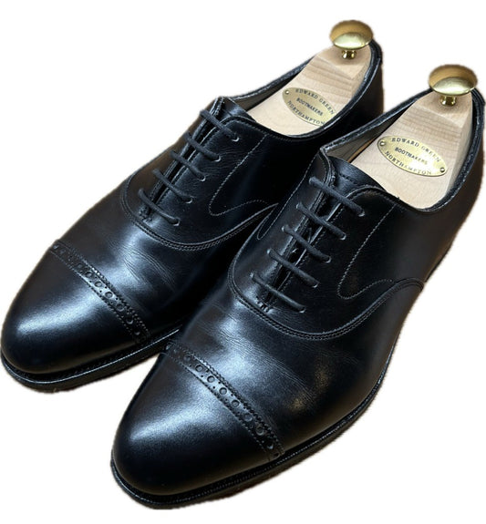 Used Edward Green Leather Shoes Punched Cap Toe Berkeley Men's Black UK6E EDWARD GREEN BERKELEY [LA] 