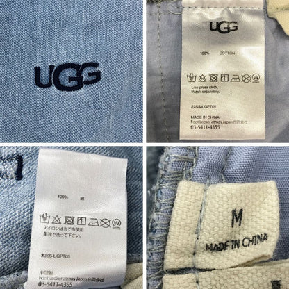 アグ デニムパンツ ダブルウエスト ボタンフライ ロゴ刺繍 レディース サイズM UGG 【AFB８】