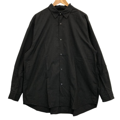 極美品◆コモリ  KHADIコットンWレイヤー コモリシャツ ブラック メンズ サイズ2 C03-02005 COMOLI 【AFB34】