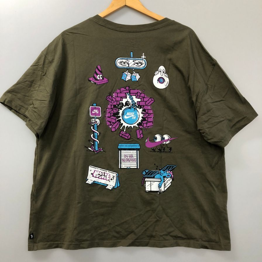 美品◆ナイキ 半袖Tシャツ SB M90 SKATE CHAR グリーン メンズ サイズXXL NIKE 【AFB3】