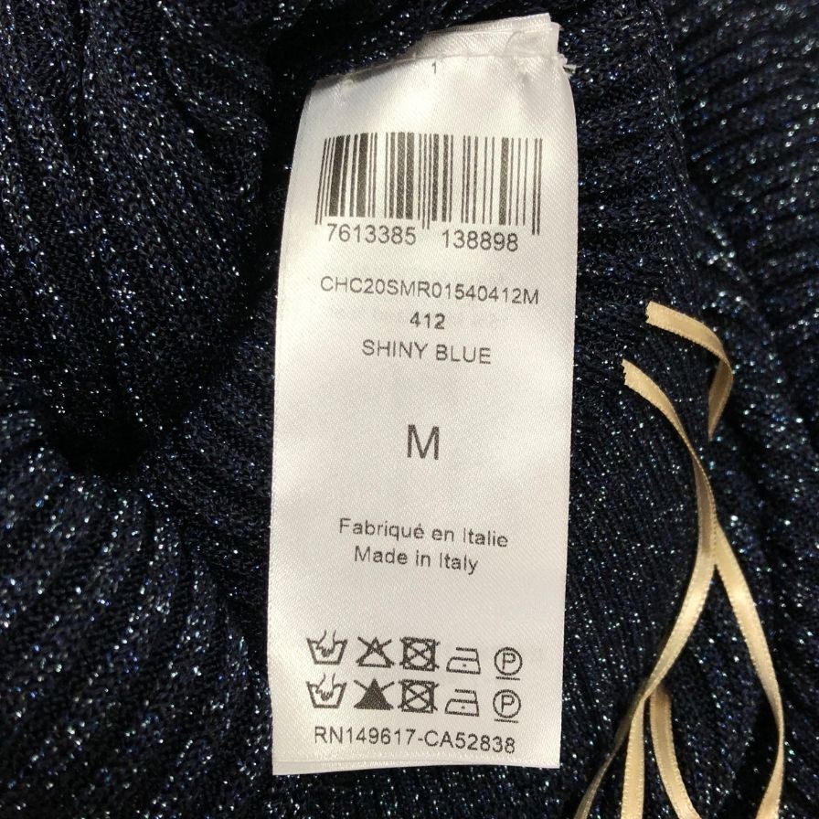 中古■クロエ ワンピース ラメ ニット ロング 長袖 ネイビー レディース サイズM Chloe 【AFB9】