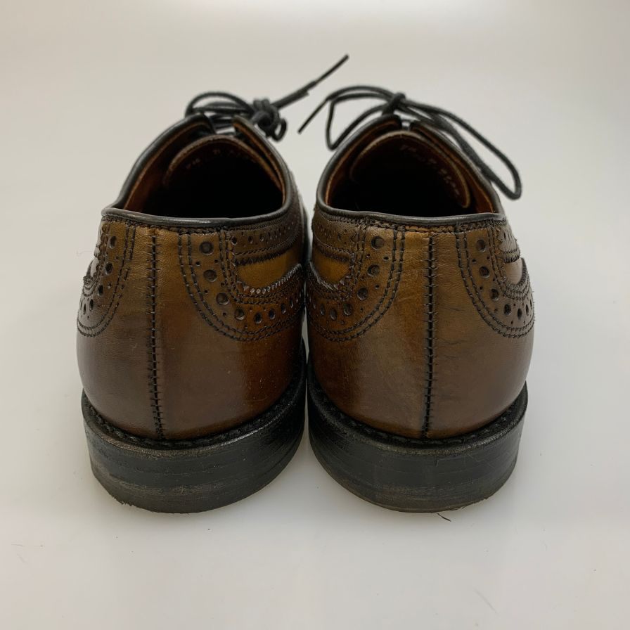 アレンエドモンズ レザーシューズ ストランド セミブローグ カーフ ブラウン サイズUS7.5 ALLEN EDMONDS Strand ビジネスシューズ 約25.5cm【LA】【中古】