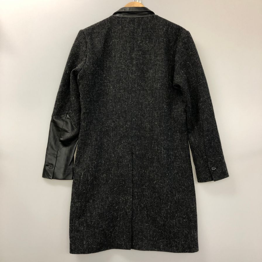 美品◆ノーアイディ チャスターコート ウール シープスキン ブラック メンズ サイズ2 NO ID. 【AFA18】