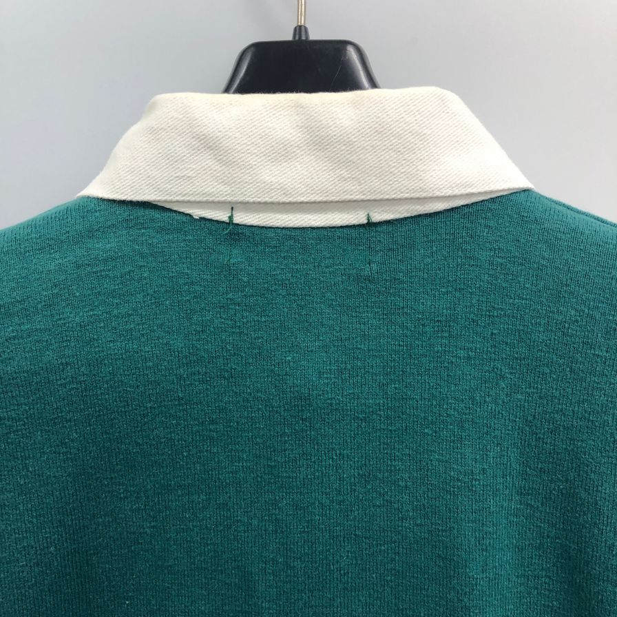 中古■エルエルビーン ラガーシャツ ボーダー グリーン系 サイズM メンズ L.L.Bean 【AFB14】
