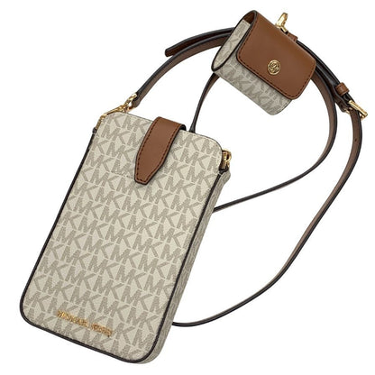 マイケルコース ショルダーバッグ フォーンポシェット JET SET ITEM レザー シグネチャー ホワイト レディース MICHAEL KORS【AFE6】