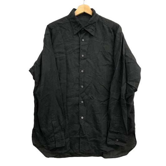 美品◆シンヤ オフィシャル リネンシャツ ブラック メンズ サイズ3 SHINYA OFFICIAL 【AFB2】