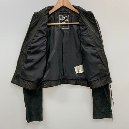美品◆ディーゼル レザー ジャケット ショート丈 シープスキン レディース サイズS ブラック DISEL Dress and Impress 【AFB31】
