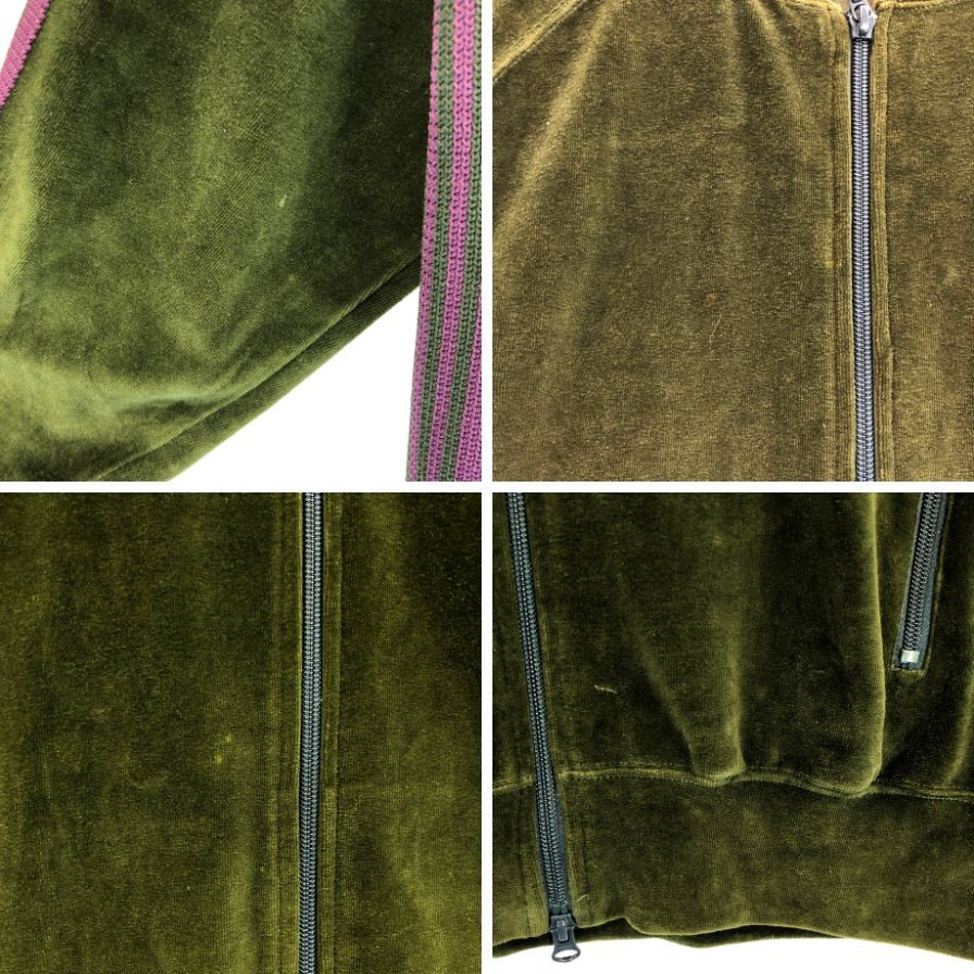 極美品◆ニードルス 21AW トラックジャケット ベロア グリーン×パープル メンズ サイズL J0227 Needles 【AFB3】