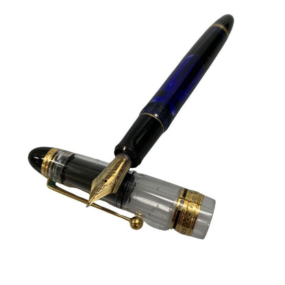 美品◆パイロット 万年筆 カスタム823 ペン先14K 585 クリア ブルー PILOT CUSTOM【AFI16】