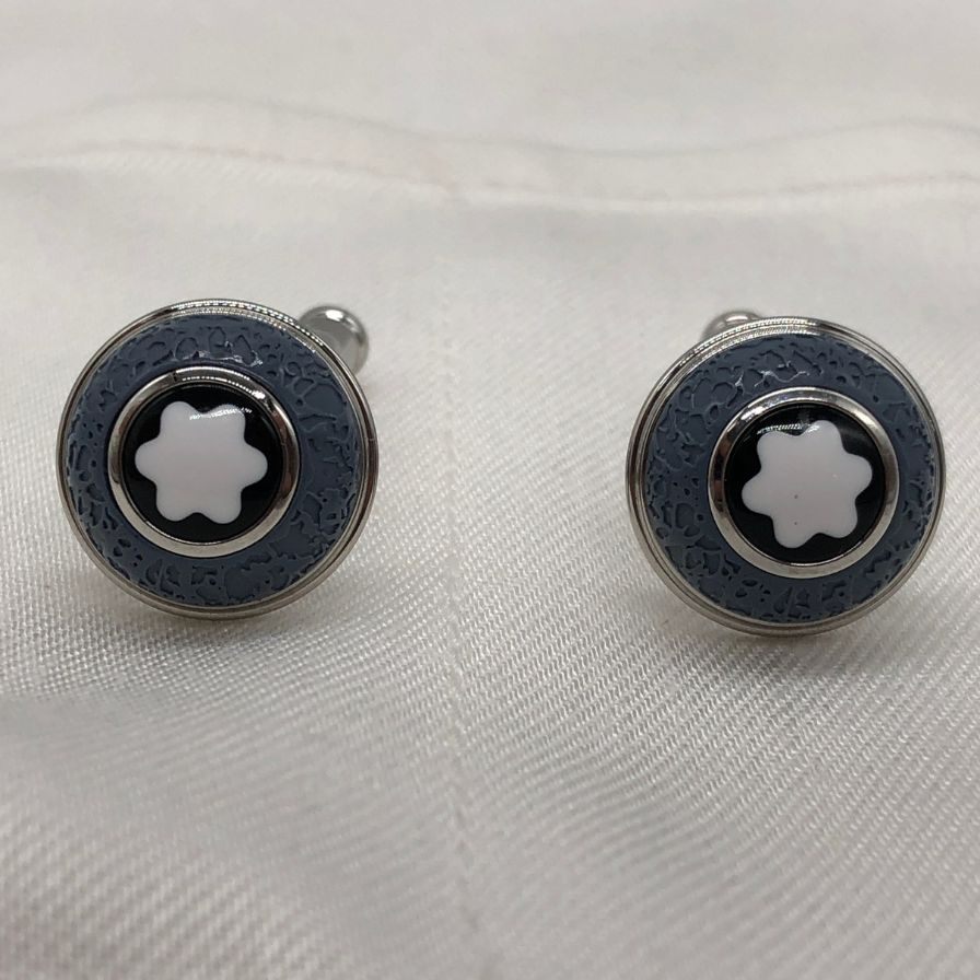 モンブラン カフリンクス 作家シリーズ ヨハン ヴォルフガング フォン ゲーテ シルバー×ブルー MB134674 Montblanc【AFI10】【中古】
