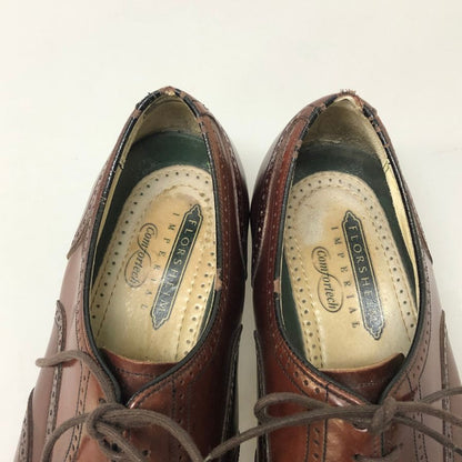 フローシャイム レザーシューズ フルブローグ ガラスレザー バーガンディ メンズ サイズ9 FLORSHEIM 約27.0cm【AFC9】