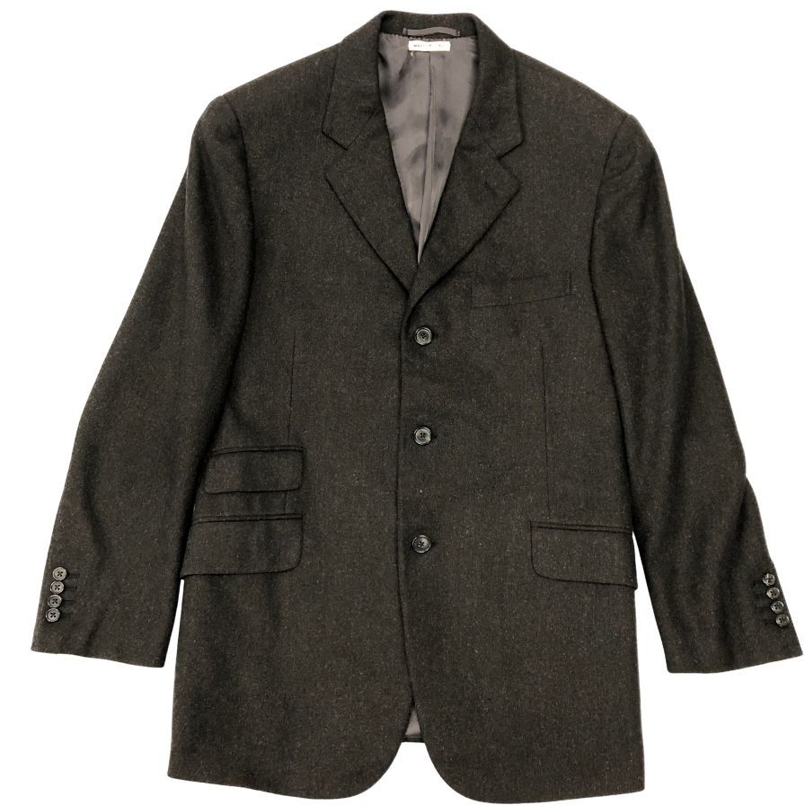 中古◆エルメス テーラード 3B ジャケット 国内正規 カシミア100% メンズ サイズ48 ブラウン HERMES 【AFB38】