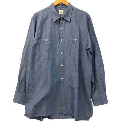 新品同様◆ビゾウン シャンブレーシャツ  26SS コットン リネン ブルー  メンズ サイズ4 BISOWN 【AFB36】